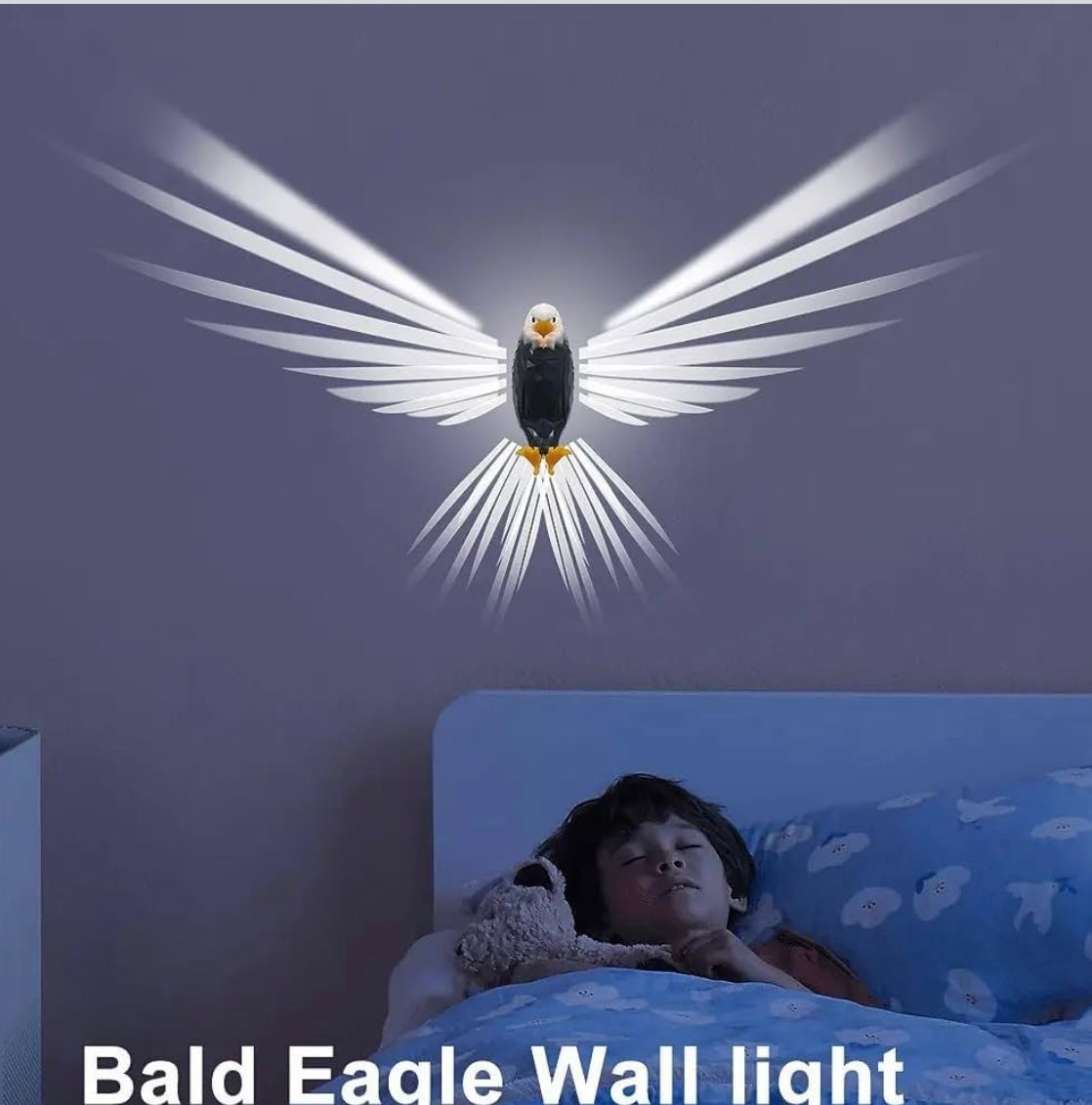 Eagle Wall Light, American Animal Bird Wall Night Light, Magnetic Lamp