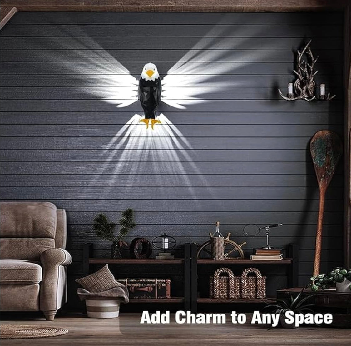 Eagle Wall Light, American Animal Bird Wall Night Light, Magnetic Lamp